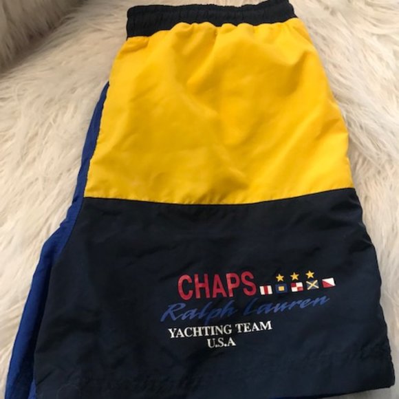 RALPH LAUREN CHAPS 'YACHTING TEAM USA' SWIM TRUNKS - Picture 1 of 8